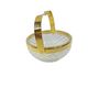 Transparent crystal basket with a gold-plated metal handle, Walther Glas, G