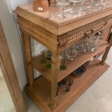 Sandblasted console with pale pink marble, Henri II style