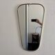 Miroir vintage 1960 rétroviseur asymétrique doré noir - 73 x 39 cm