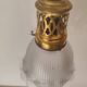 Suspension  de style art nouveau 1900 en laiton - tulipe en verre dépoli