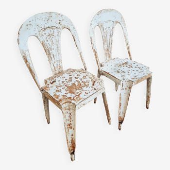 Ensemble de chaises industrielles, chaises bistro style Tolix