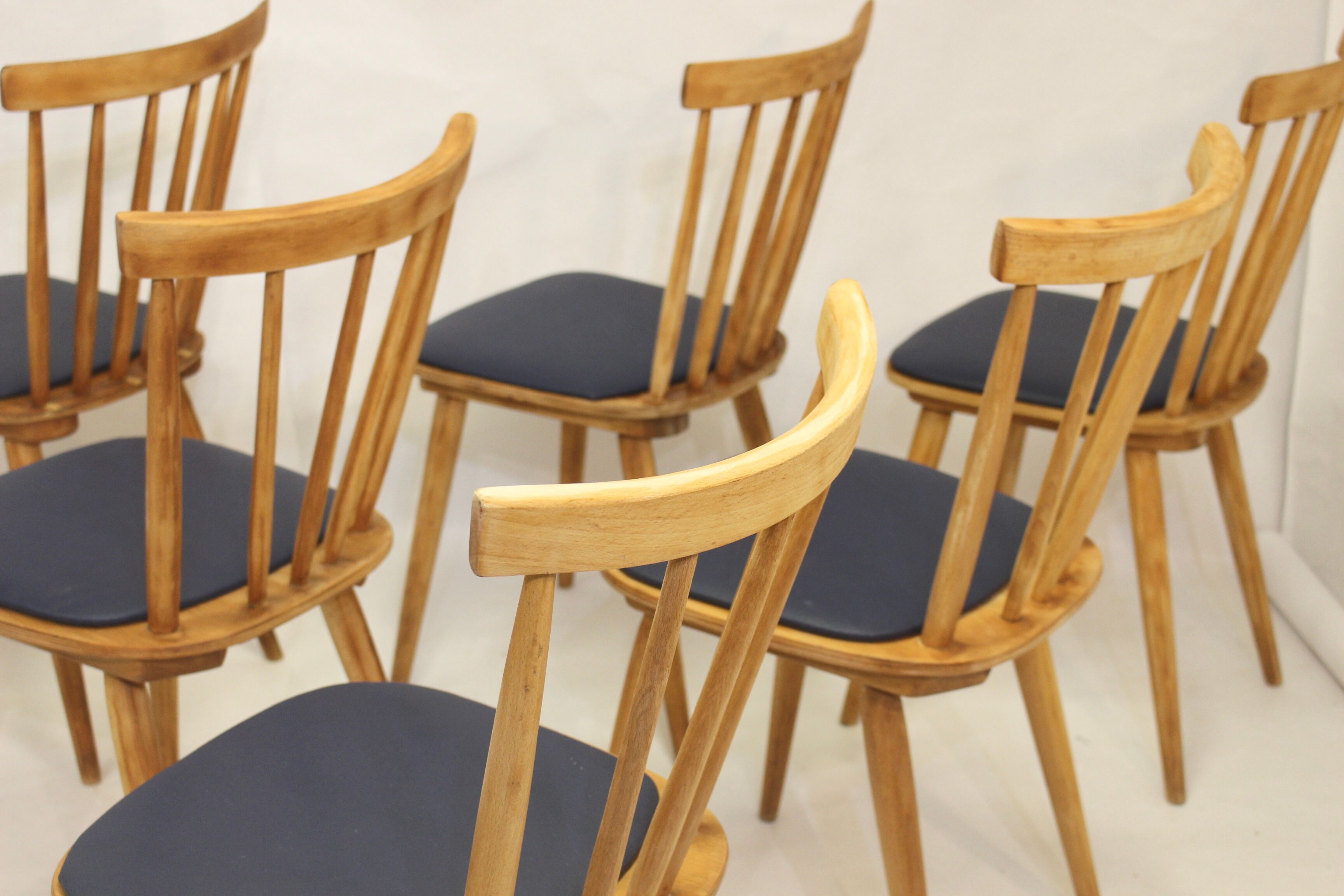 Lot de 6 chaises scandinave 1960