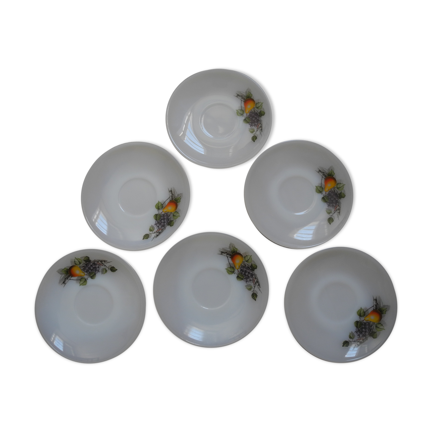 6 soucoupes Arcopal 1965/66 vintage