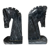 Pair of marble horse bookends