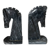 Pair of marble horse bookends