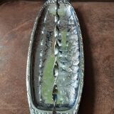 Large rectangular original silver metal dish