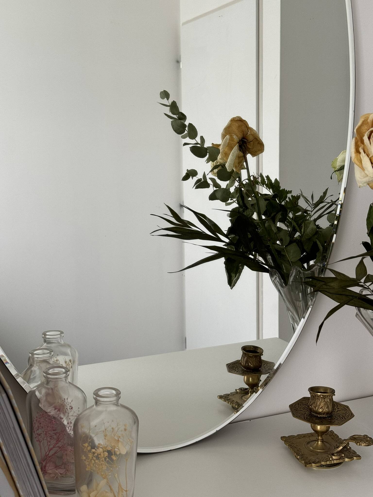 Large vintage beveled mirror