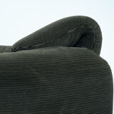 Rare Green Striped Maralunga chair by Magistretti for Cassina, Italy,