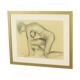 Charcoal Drawing Woman Nude Study Art Framed