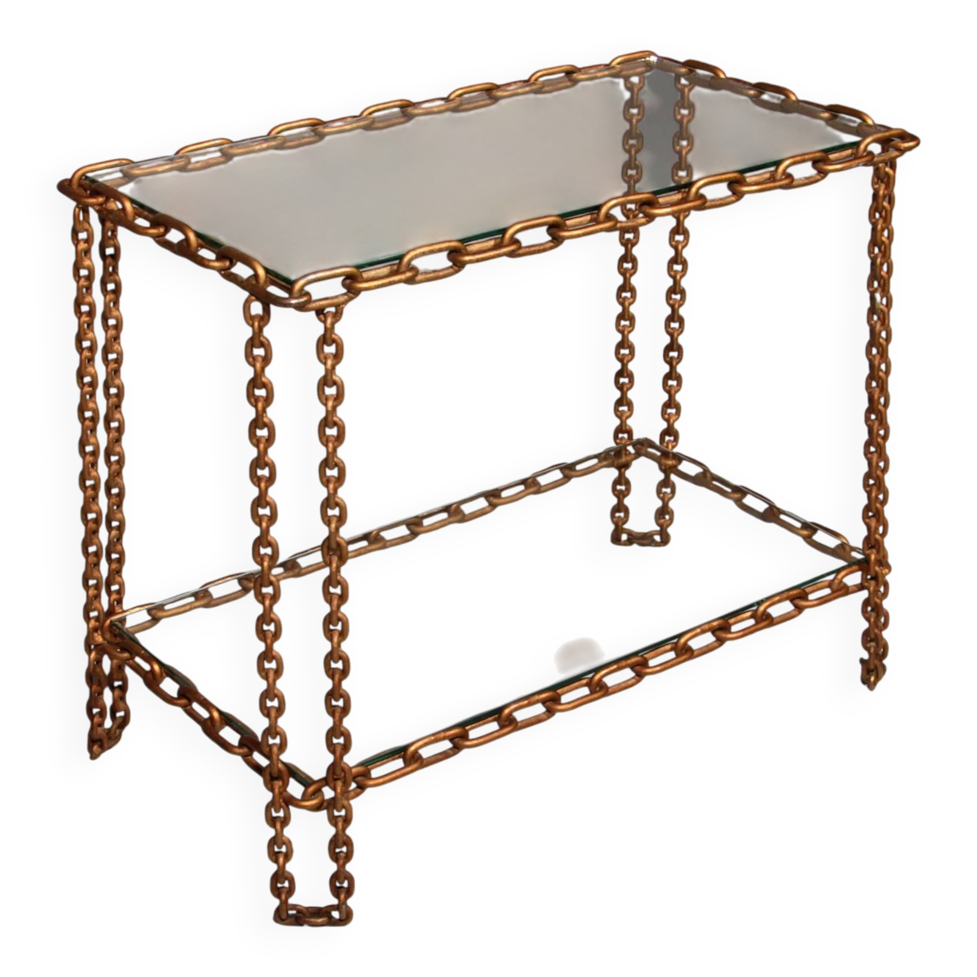 Table d'appoint chaîne boho élégance industrielle, 1970