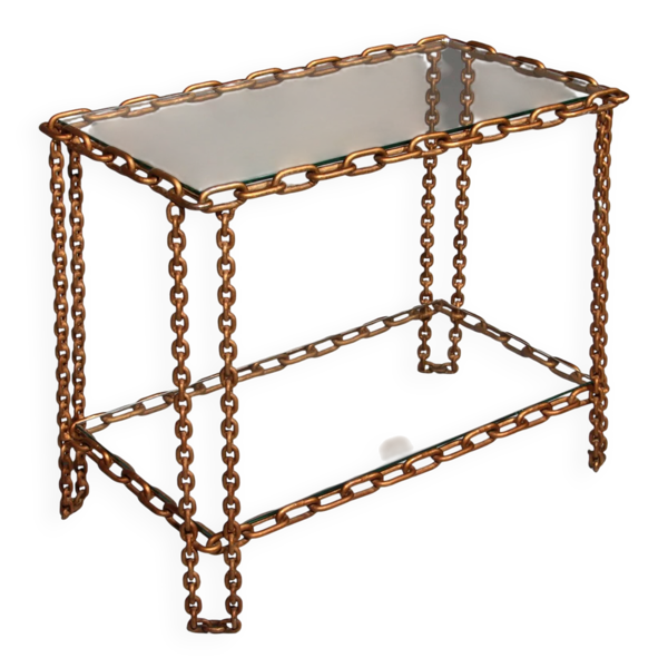 Table d'appoint chaîne boho élégance industrielle, 1970