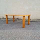 Italian coffee table in pine and glass