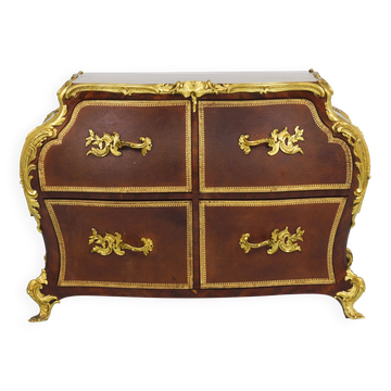 G. Durand Louis XV Bombe Commode, Marquetry, Gilt Bronze, 1880, Paris, France