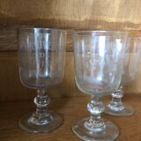 Set of 6 19th century engraved glasses