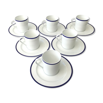 Set of 6 cups porcelain coffee from Limoges
