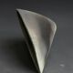 Antonio Lampecco shuttle vase, glazed grey-green ceramic, signed.