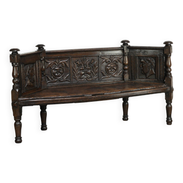 Unique Italian hallway bench with elements from the 17th and 18th centuries