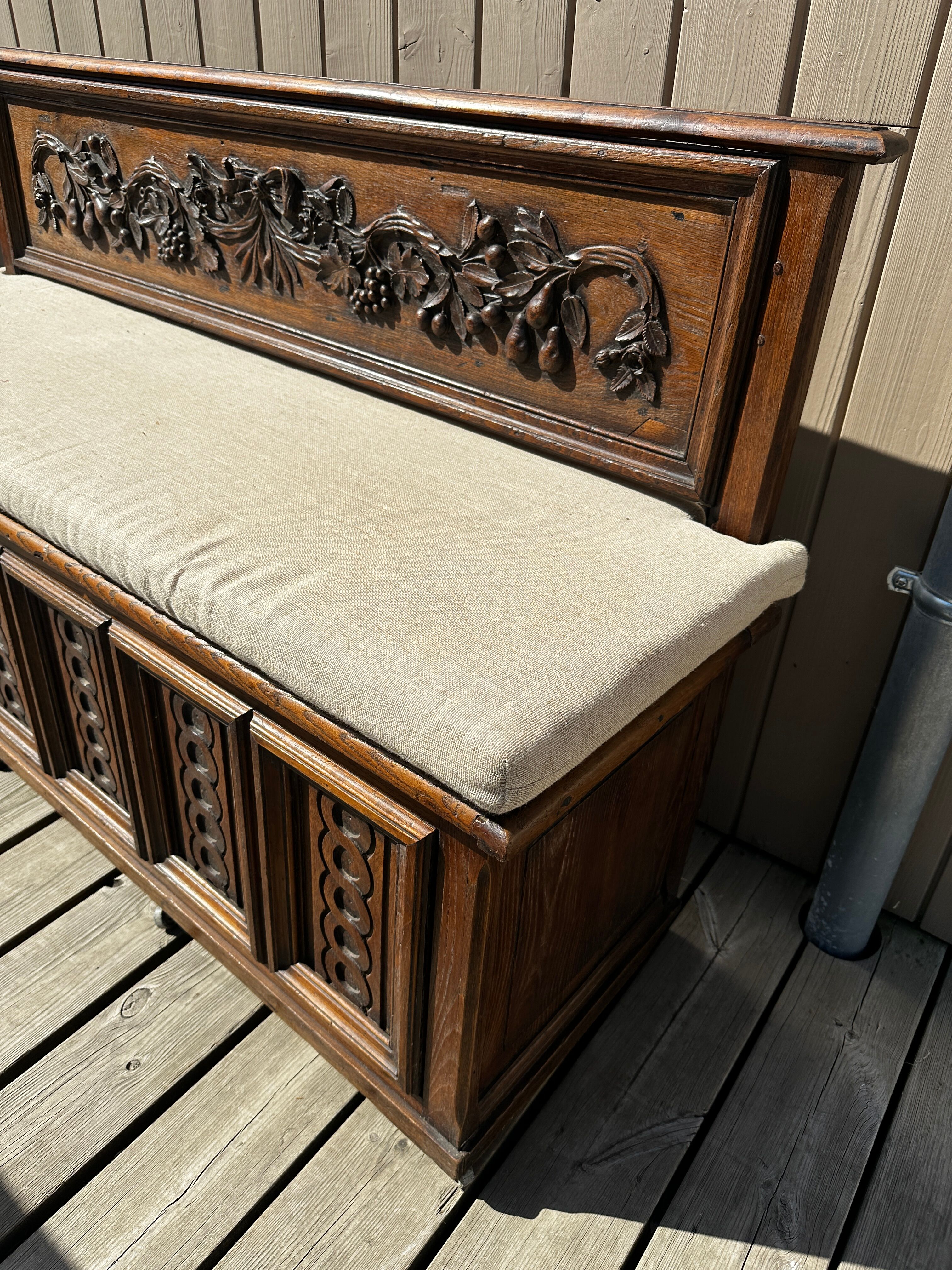 17th Century Oak Chest-Bench