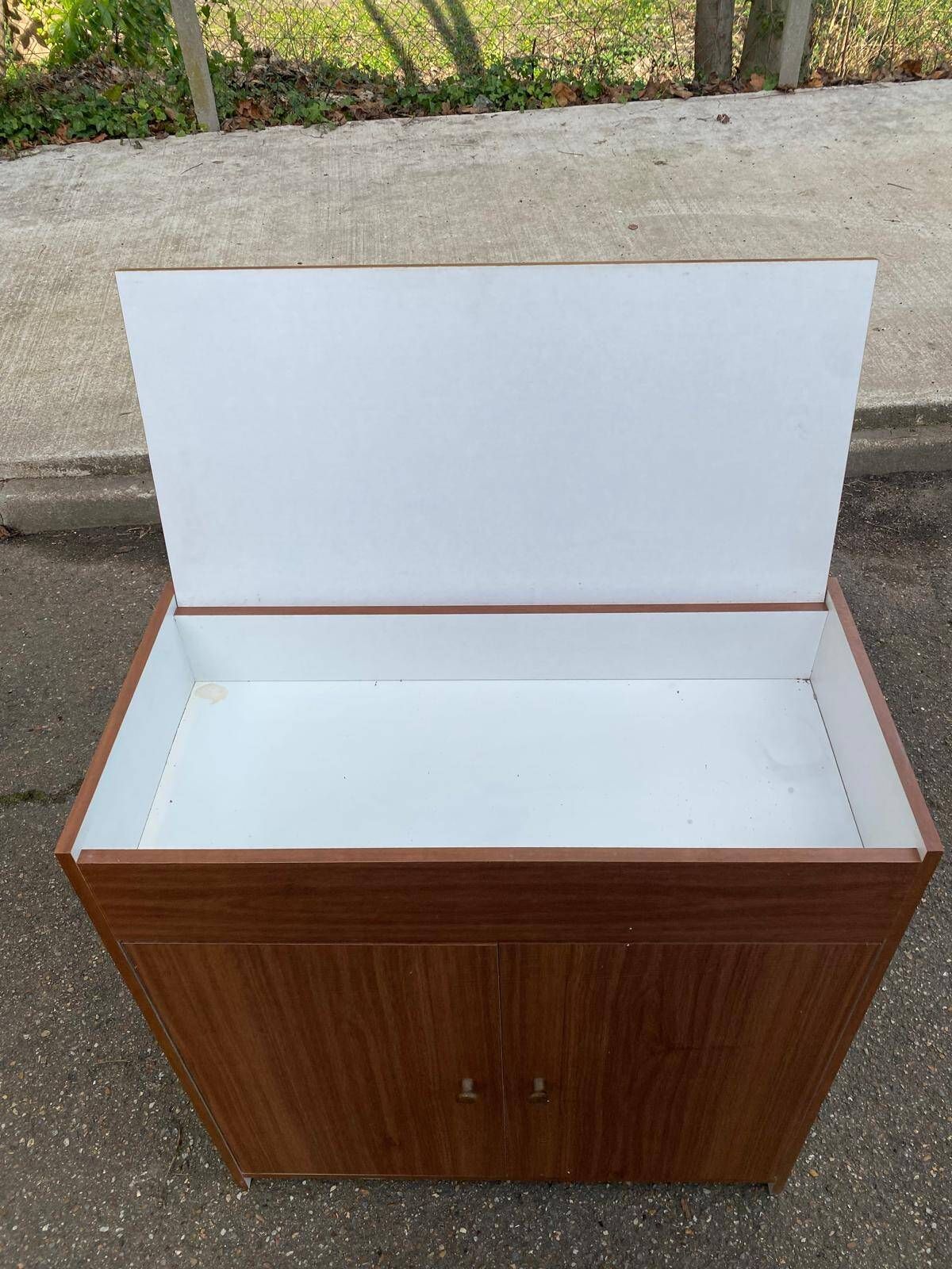 1980s Scandinavian wooden shoe storage cabinet dresser