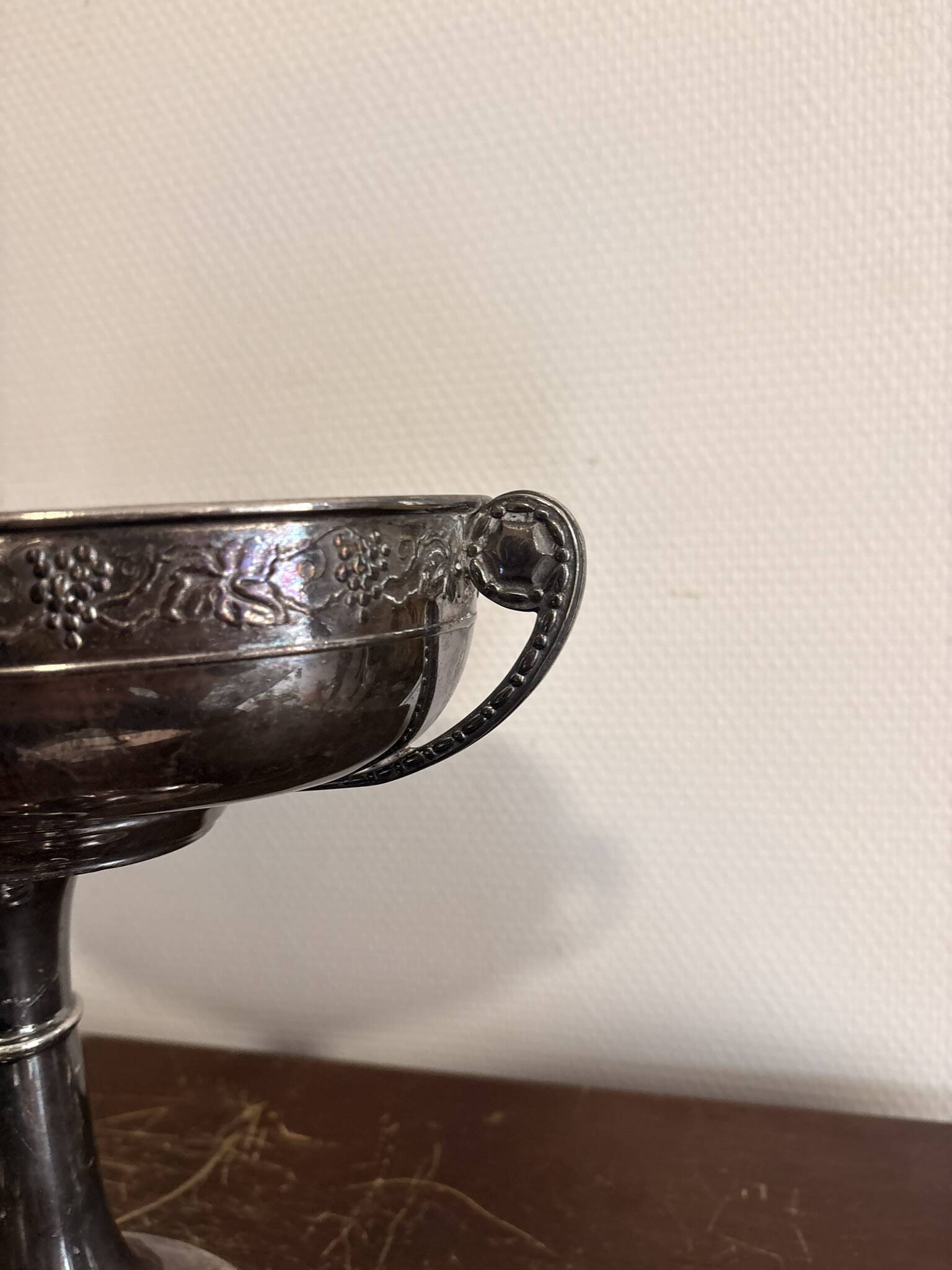 Antique Oval Basket Bowl Neo-Renaissance Silver-Plated Metal 19th Century