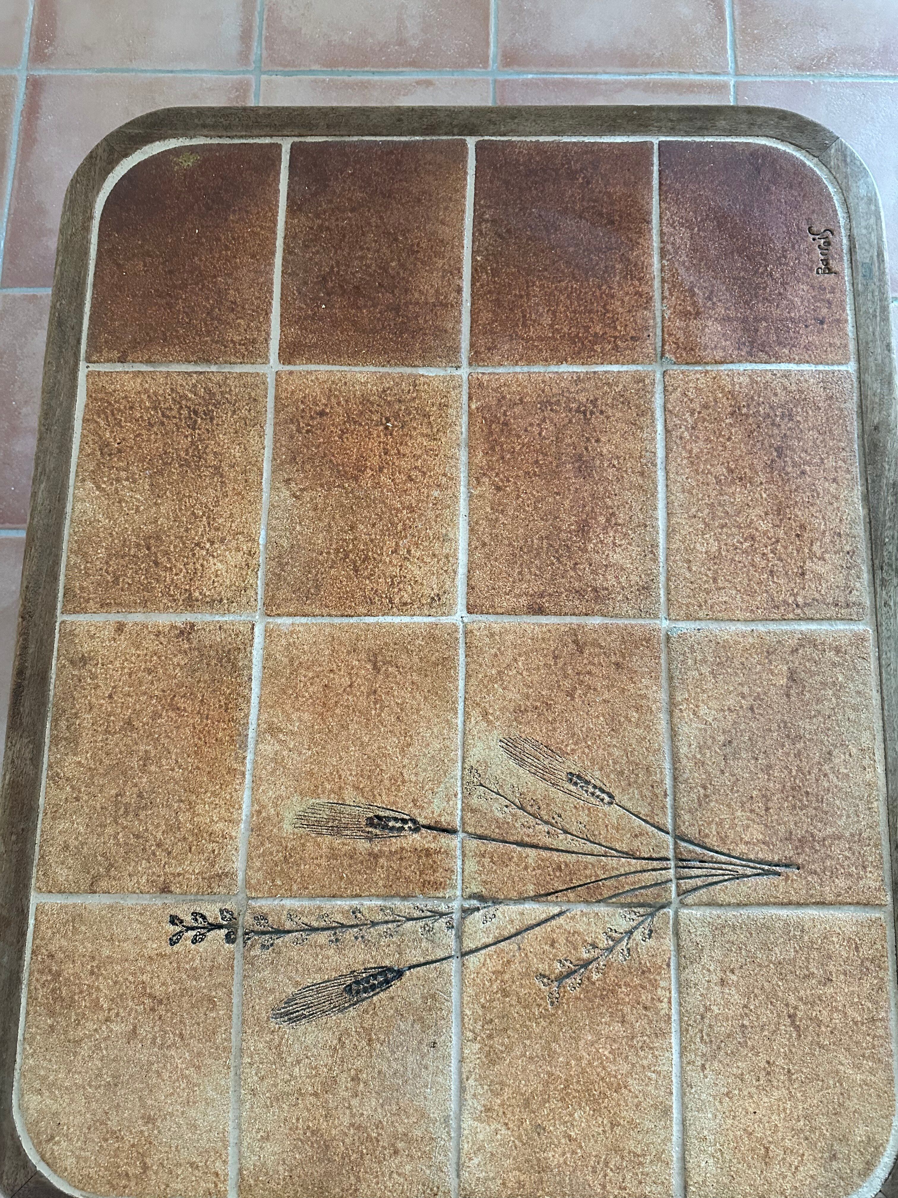 Ceramic coffee table signed Barrois