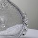 Cognac carafe Daum France Lorraine cross in bubbled crystal, 1960s-70s.