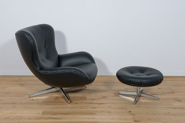 Fauteuil ML 214 avec ottoman par Illum Wikkelsø pour Mikael Laursen 1960s