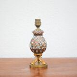Cloisonné enamel lamp with bronze dolphin base, Napoleon III lamp, table lamp