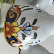 Porte œufs ancien Jules Verlingue  à décor floral polychrome