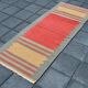 2x6 Kilim Salmon & Red Modern Decorative Wool Kilim Rug, 73x188 Cm