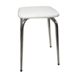 Stool chrome and skaï white