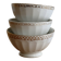 Vintage trio of coffee with milk porcelain in white – Frieze and border do