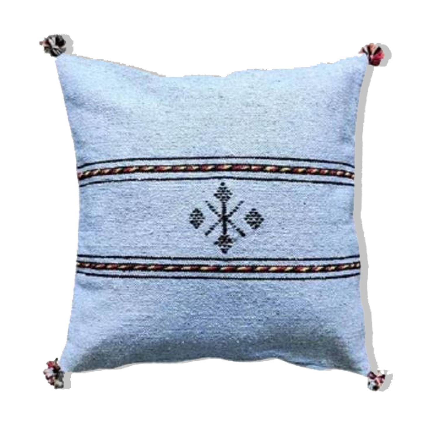 Sky blue Berber cushion in cotton