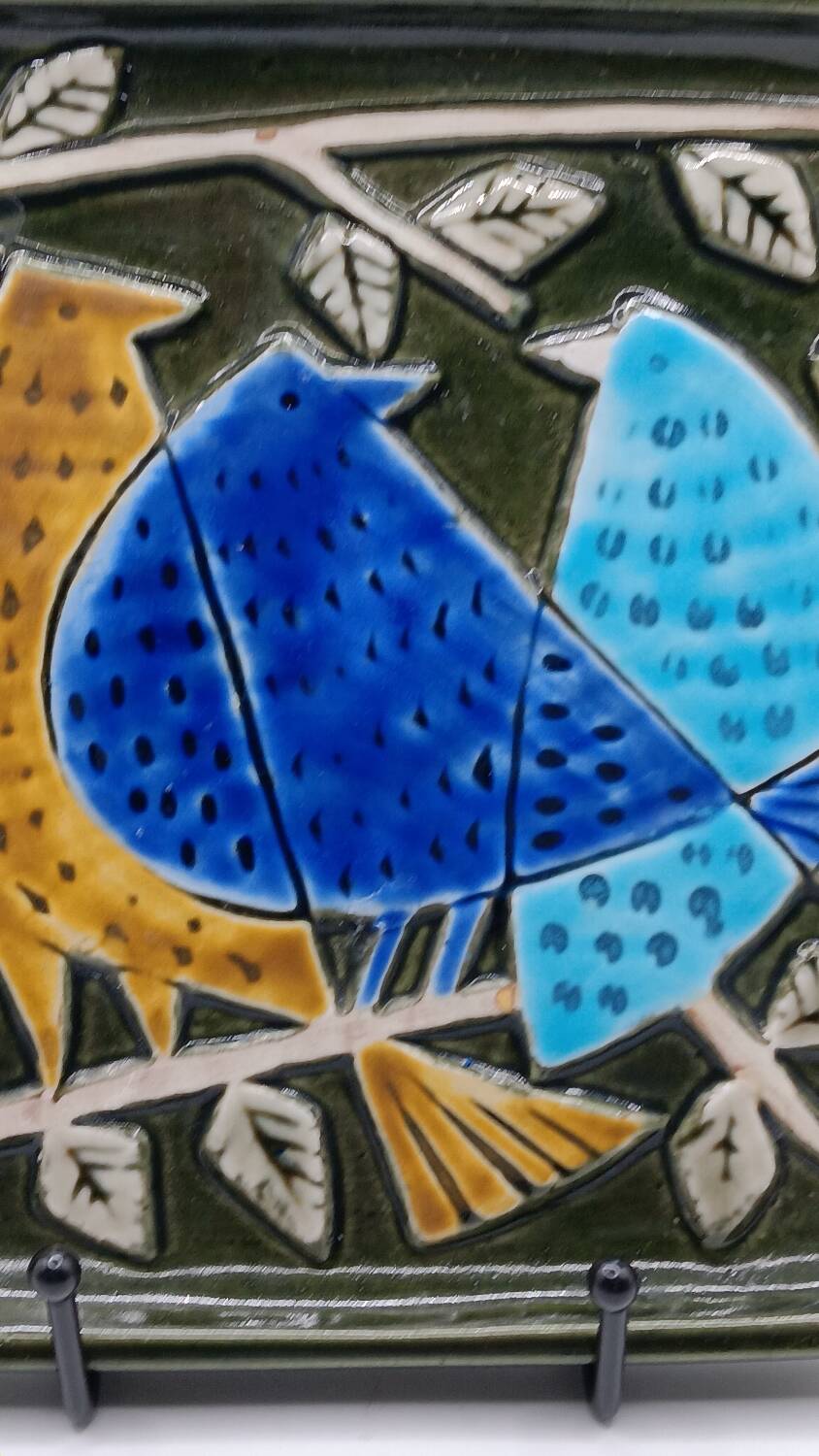 Enamelled plaque the 3 birds by Lisa Larson - Gustavsberg