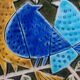 Enamelled plaque the 3 birds by Lisa Larson - Gustavsberg