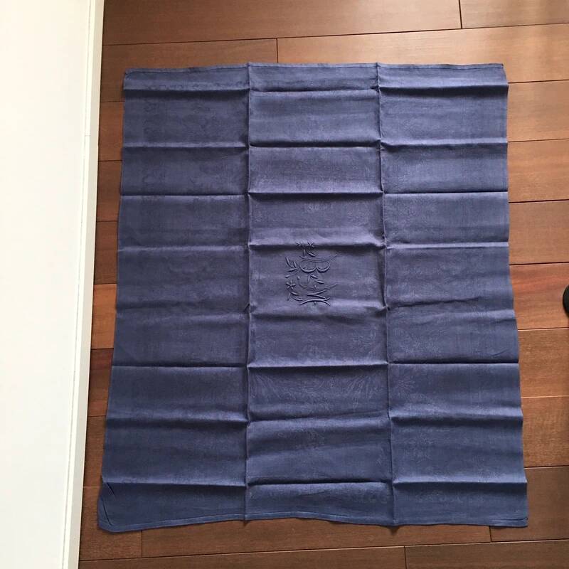 Old embroidered table napkin B M Purple