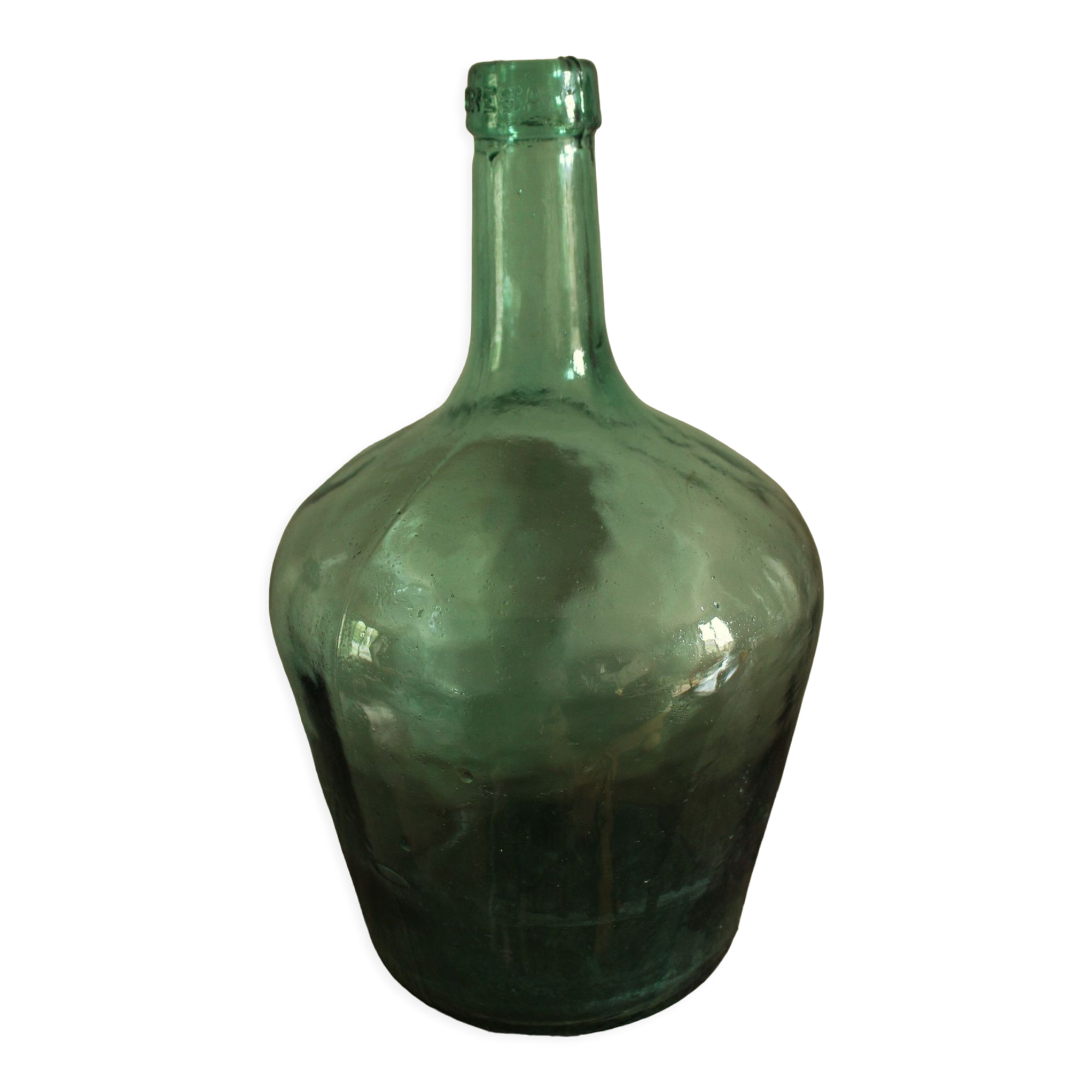 Dame Jeanne bonbonne glass green Viresa