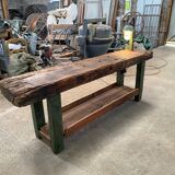 Carpenter's workbench with lamp, trade furniture