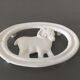 Porte savon vintage faïence blanche sur fonte français ancien années 40/50