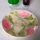Old flat slip plate from Onnaing with floral decoration