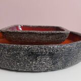 2x Vintage Fat Lava Schaal door Jan van Erp 1960's.