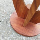 Pedestal table art deco round wood coffee table