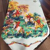 Vintage hunting tablecloth 145x125