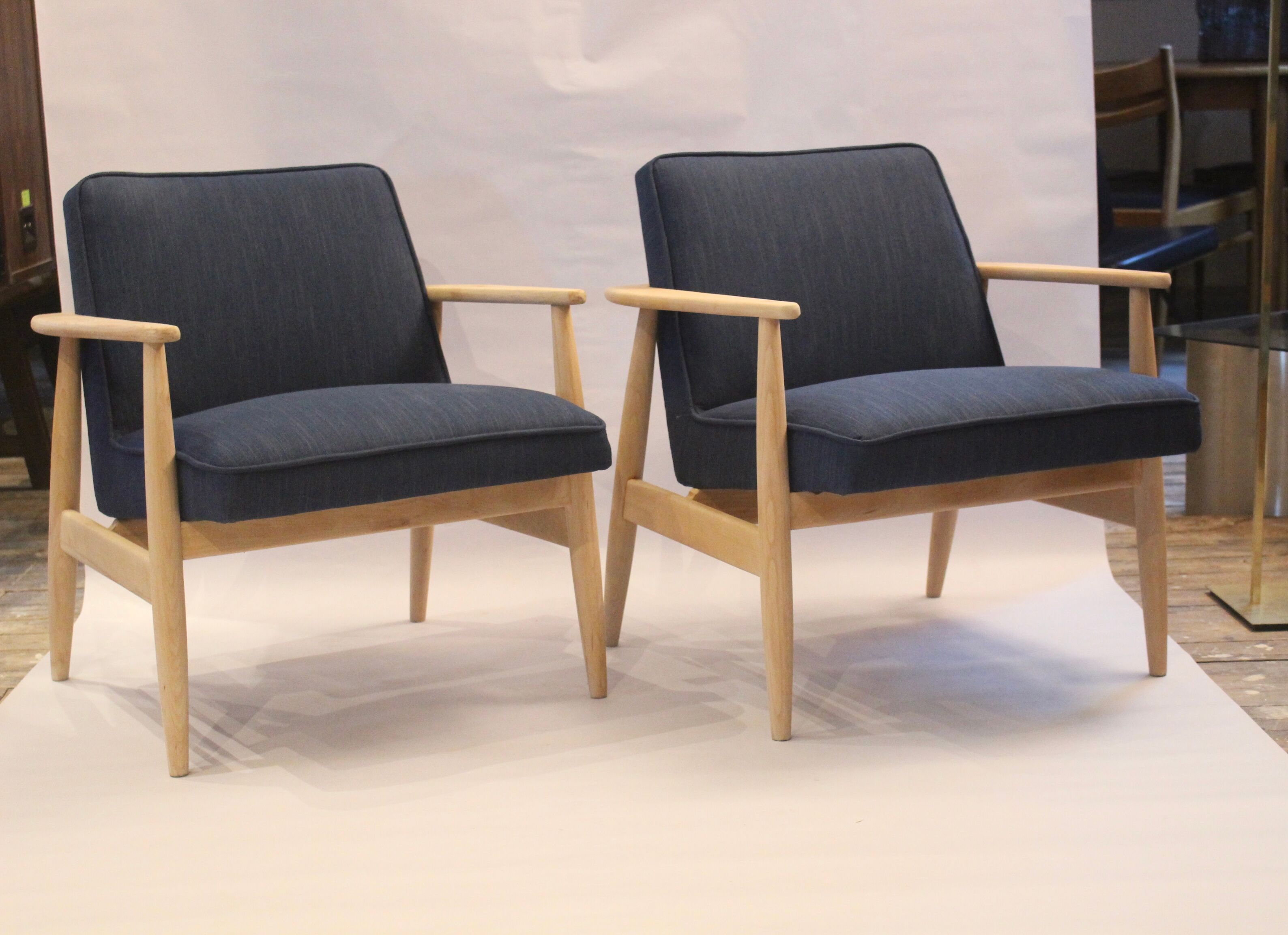 Armchairs created by Mr. Zieliński year 60 blue fabric