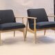 Armchairs created by Mr. Zieliński year 60 blue fabric