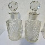 Set of twisted crystal bottles