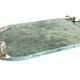 Oval top in marble and tin