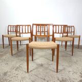 Niels Møller model 83 dining chair teak new papercord