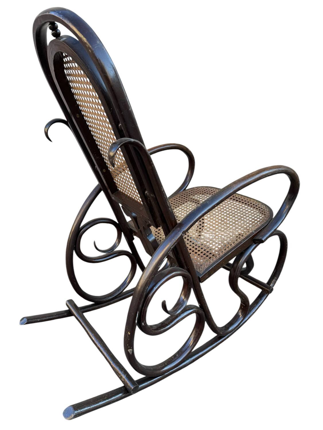 Set de 2 Rocking-chairs Style Thonet Cannée