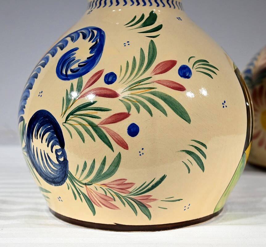 Pair of Earthenware Vases, Henriot Quimper – Mid 20th Century